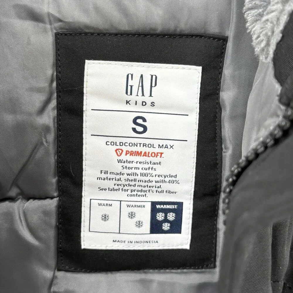 Gap Kids Boys Cold Control Ultra Max Parka Jacket Size Small (6-7) Black